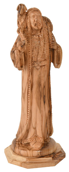 Good Shepherd Statue in Olive Wood 8 Inches Tall - Brown, 1 Statue