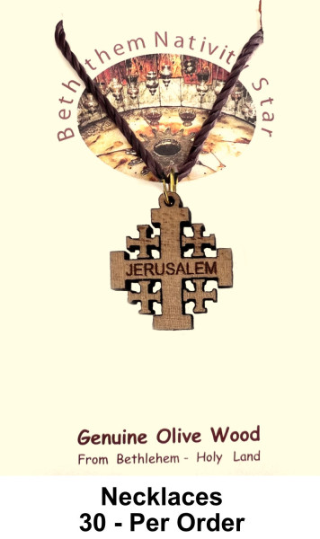 Jerusalem Cross Necklaces 1 Inch Bulk price - 30 @ $2.95 Each (Sale $2.60)