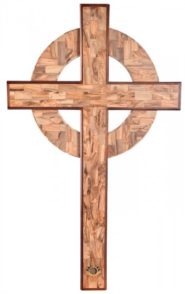 Large 4 Foot Celtic Olive Wood Wall Cross - Brown, 1 Cross