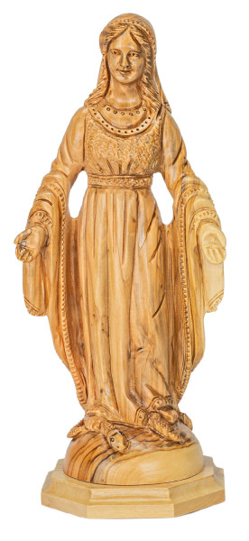 Our Lady of Grace Olive Wood Statue 10.5 Inches - Brown, 1 Statue