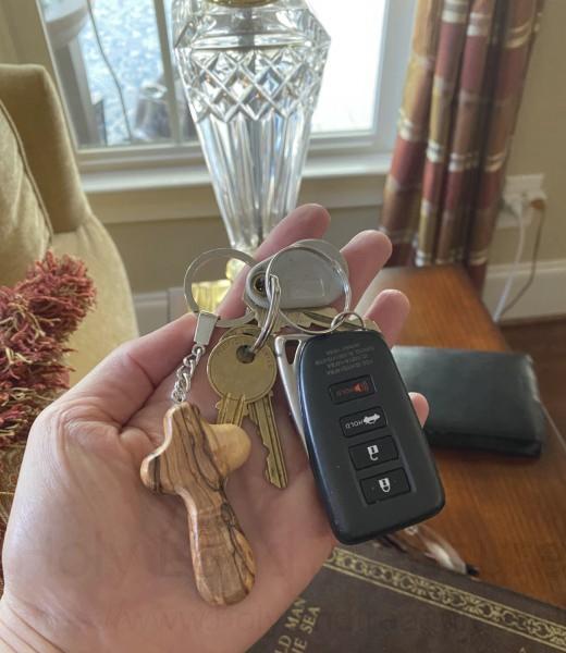 Hand Held Comfort Cross Key Chains Bulk Price | 10 @ $3.20 Each