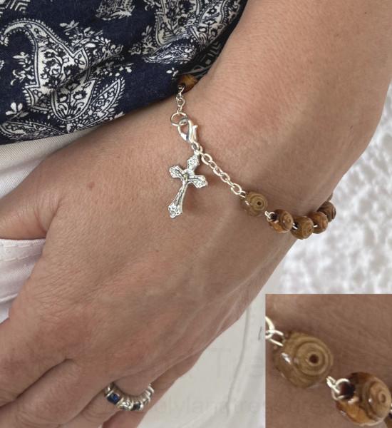 Bracelet Rosary- olive wood beads & icons – Jerusalem Spirit - Gift store