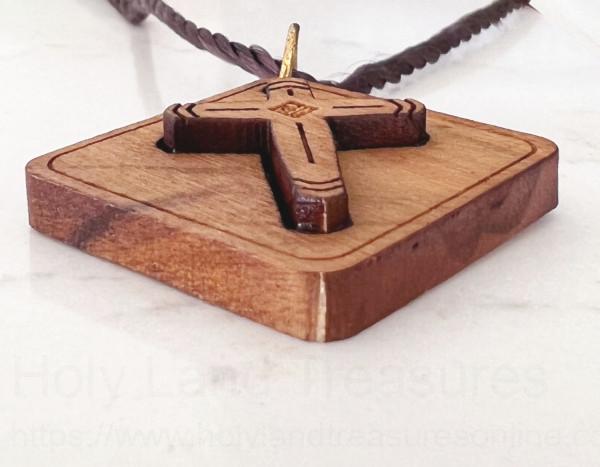 Necklace: Olive Wood Tau Cross on Cord - Necklaces/Pendants/Bracelets -  Pleroma Christian Supplies