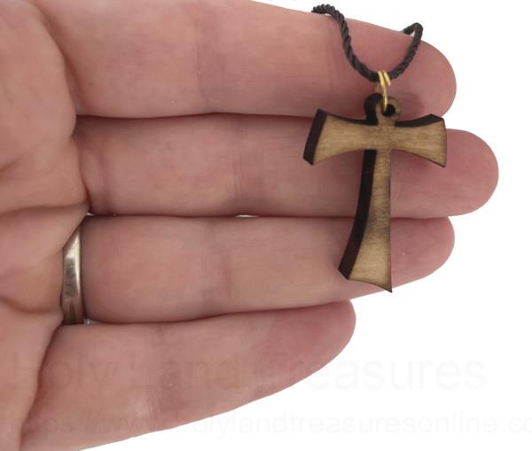 Tau Olive Wood Cross Necklaces 1.5 Inch Bulk Price