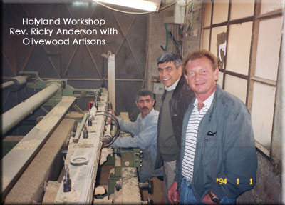 Holyland Workshop Rev Ricky Anderson with Olive Wood Artisans