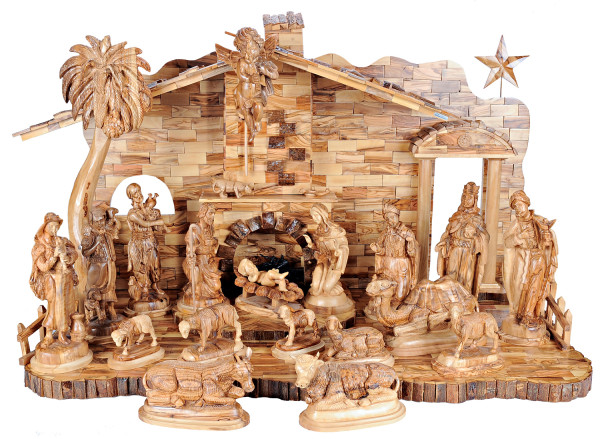 19 Piece Church Size Masterpiece Indoor Nativity Set - Brown - Very Large