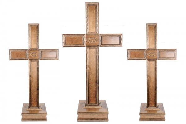 3 Large Floor Crosses - Brown - Large