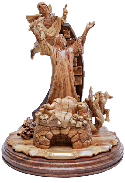 Abraham Sacrificing Isaac Statue 18 Inches - Brown, 1 Statue