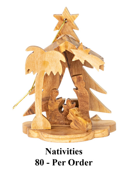 Bulk Sale Priced 10 Piece Nativity Ornament Set - 80 Ornaments @ $5.40 Each