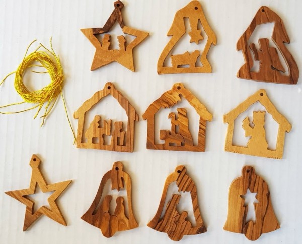 Wholesale Small Nativity Christmas Ornaments | | 10 Assorted in Bag - 2,500 Ornaments @ $.84 Each