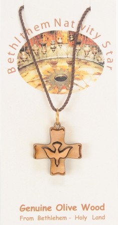 Wholesale Wooden Holy Spirit Cross Necklaces 1 Inch - 20,000 @ $1.59 Each