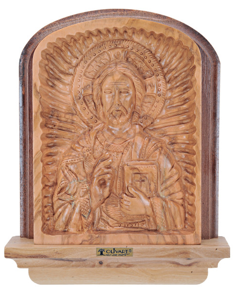 Christ the Teacher Icon from the Holy Land 7.5 Inches - Brown, 1 Icon