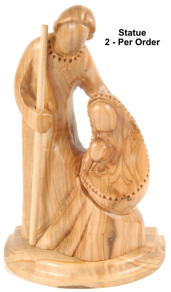 Contemporary Modern Art Holy Family Statue in Olive Wood 7 Inch Tall - 2 Statues @ $85.00 Each