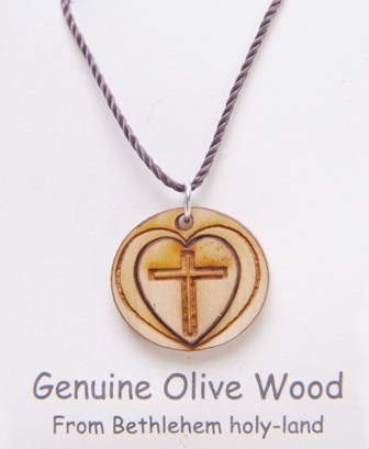 Cross in Heart Necklace (Also priced to buy in bulk) - Brown, 1 Necklace