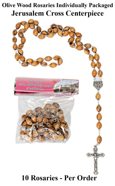 Crusaders Cross Rosary Olive Wood Bulk Price - 10 Rosaries @ $11.99 Each