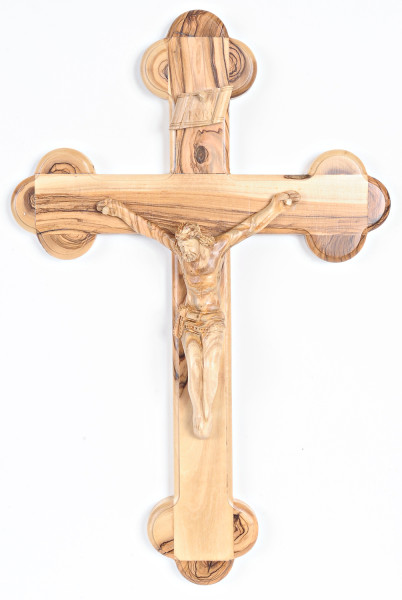 Fourteen Stations Carved Crucifix 15 Inches - Brown, 1 Crucifix