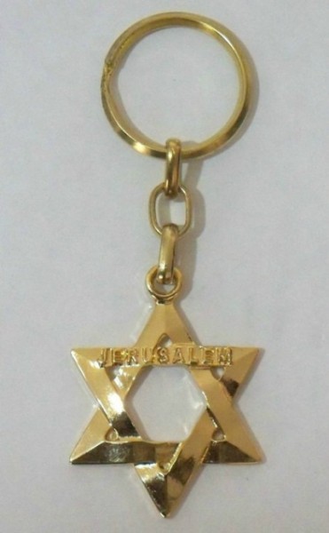 Wholesale Gold Star of David Key Chains - 100 Key Chains @ $2.89 Each