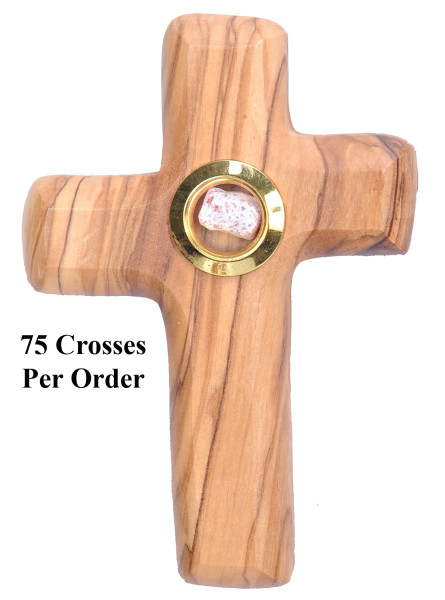 Wholesale Hand Holding Crosses with Frankincense - 75 Crosses @ $6.20 Each