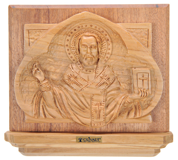 Icon of St. Nicholas Wall Plaque 6 Inches Tall - Brown, 1 Icon