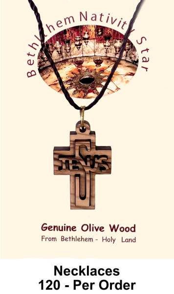 JESUS Cross Necklaces 1 Inch (Bulk priced) - 120 @ $2.30 Each (Sale $1.99)