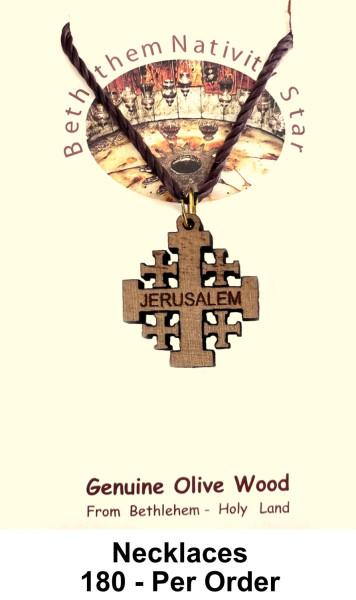 Jerusalem Cross Necklaces 1 Inch Bulk price - 180 @ $2.30 Each (Sale $1.99)