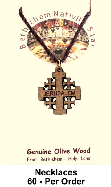 Jerusalem Cross Necklaces 1 Inch Bulk price - 60 @ $2.50 Each (Sale $2.30)