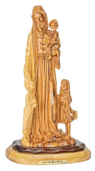 Jesus with the Children Statue 10.7 Inches Tall - Brown, 1 Statue