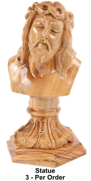 Jesus with the Crown of Thorns Pedestal Base Statue 8 Inches - 3 Statues @ $145.00 Each