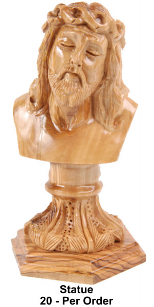 Jesus with the Crown of Thorns Pedestal Base Statue 8 Inches - 20 Statues @ $135.00 Each
