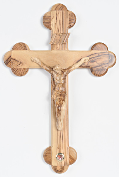 Large 15 Inch Wall Crucifix with Frankincense - Brown, 1 Crucifix