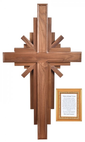 Large 30 Inch Tall Story of Jesus Wall Cross - Brown, 1 Cross