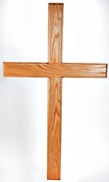 Large 4 Foot Oak Wall Cross - Brown, 1 Cross