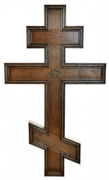 Large 4 Foot Russian Orthodox Wall Cross - Brown, 1 Cross