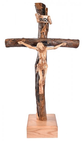 Large 4 Foot Standing Old Rugged Crucifix - Brown, 1 Crucifix