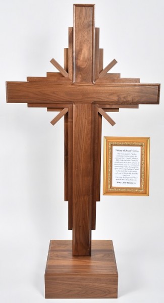 Large 4 Foot 4 Inches Free Standing Story of Jesus Cross - Brown, 1 Cross