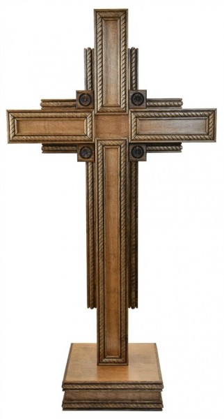 4 Gospels Standing Cross Birch Wood Large 4'4&quot; - Brown, 1 Cross