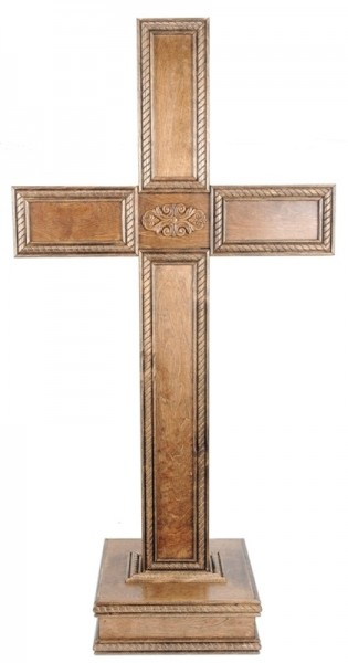 Large 5 Foot 4 Inch Standing Decorative Cross - Brown, 1 Cross