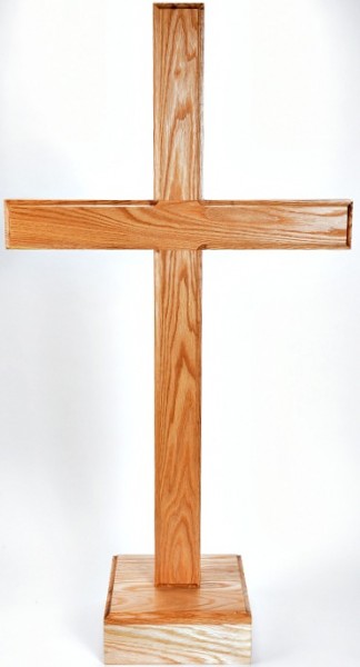 Large 5 Foot 4 Inch Standing Red Oak Cross - Brown, 1 Cross