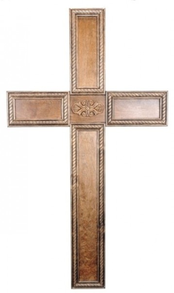 Large 5 Foot Decorative Wall Cross - Brown, 1 Cross