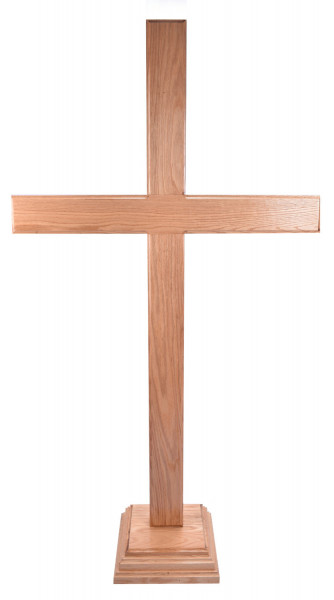 Large 6'4&quot; Standing Oak Cross - Brown, 1 Cross