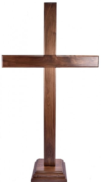 Large 8'4&quot; Standing Walnut Floor Cross - Brown, 1 Cross