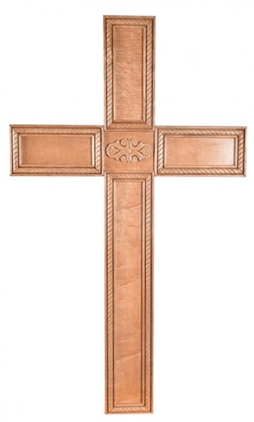 Large 8 Foot Decorative Wooden Wall Cross - Brown, 1 Cross