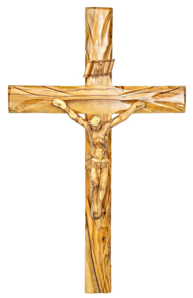 Large Carved Olive Wood Crucifix 15.5 Inches - Brown, 1 Crucifix