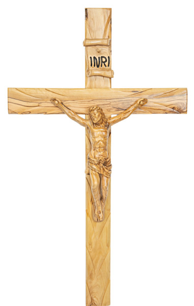 Large Carved Wall Crucifix 29 Inches - Brown, 1 Crucifix