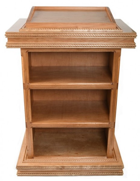 Large Handcrafted Pulpit - Brown, Rear View