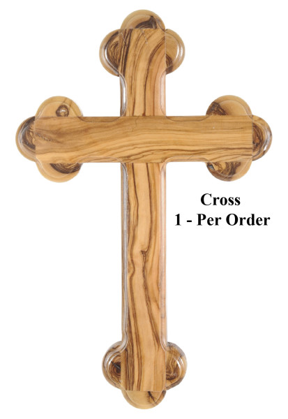 Large Olive Wood 14 Stations Wall Cross 13 Inches - Brown, 1 Cross