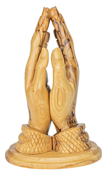 Large Praying Hands Statue 8 Inches Tall - Brown, 1 Statue