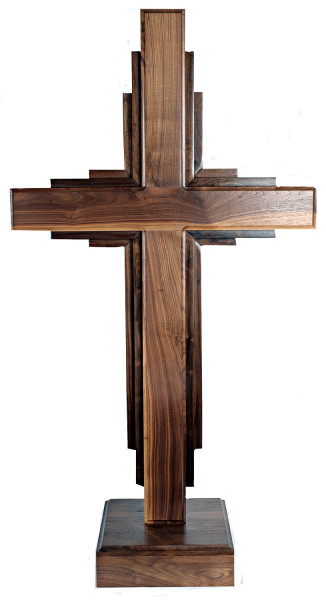 Large Standing Contemporary Cross 4 Feet 4 Inches - Brown, 1 Cross