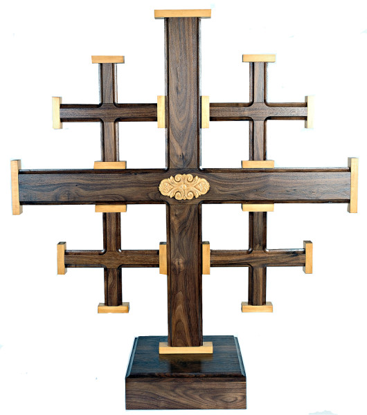 Large Standing Jerusalem Cross 3 Feet 5 Inches - Brown, 1 Cross