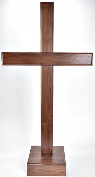 Large Standing Walnut Cross 4'4&quot; Tall - Brown, 1 Cross